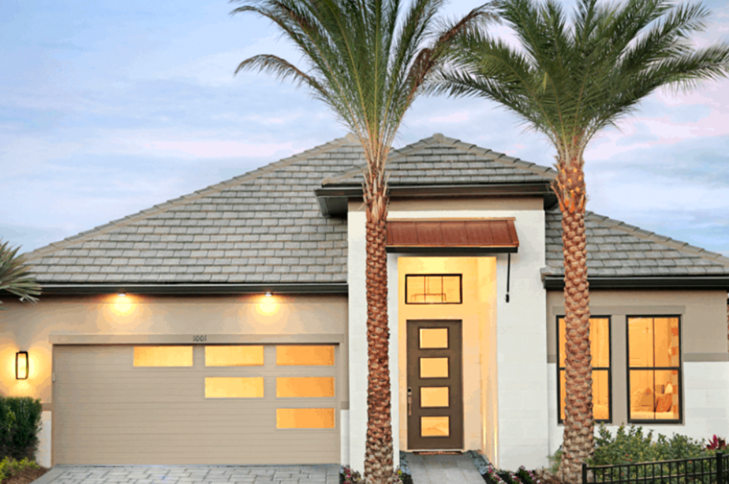 Modern garage door installation in The Meadows FL
