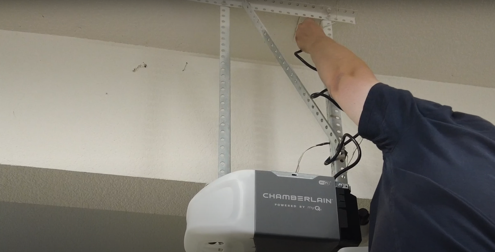 garage door opener installation by technicians,